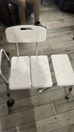 Bath Transfer Bench with Back and Armrest