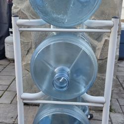 3-Tier 5-Gallon Water Bottle Rack + 3 Empty Jugs (Space Saver!)