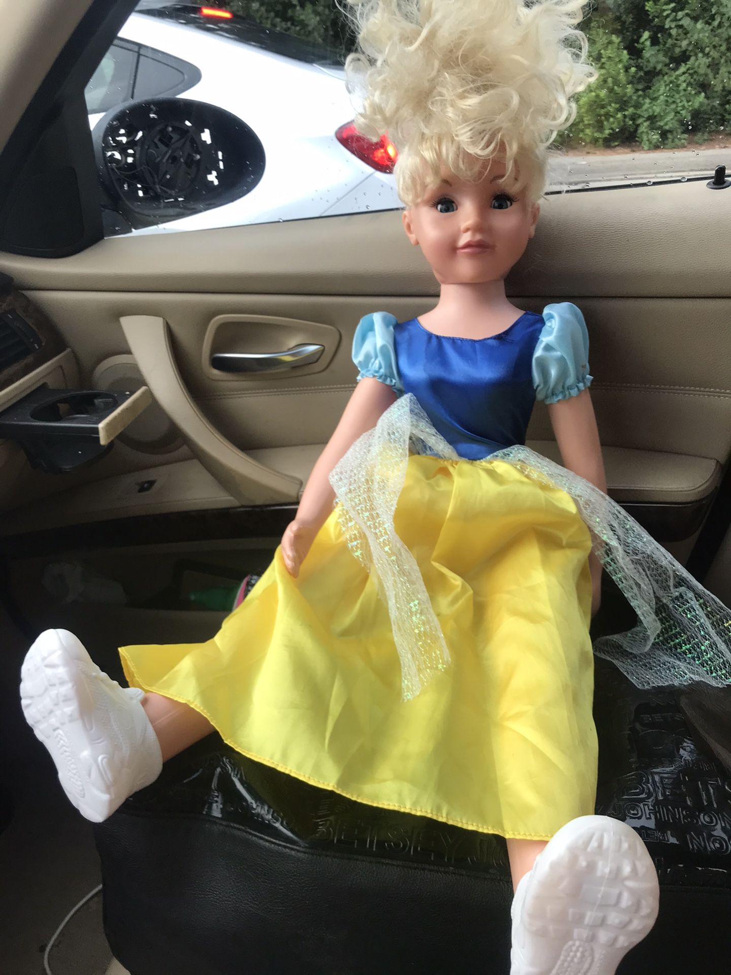 Large plastic w/doll blue eyes & blonde hair!