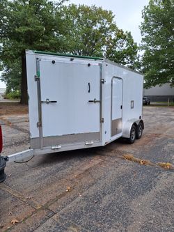 16 Ft x 6' 6" Bumper Hitch Tandem Axle Aluminum Trailer