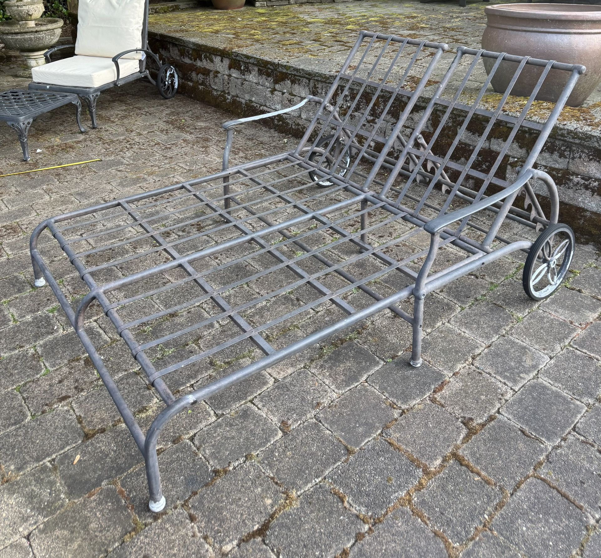 Double Wrought Iron Chaise