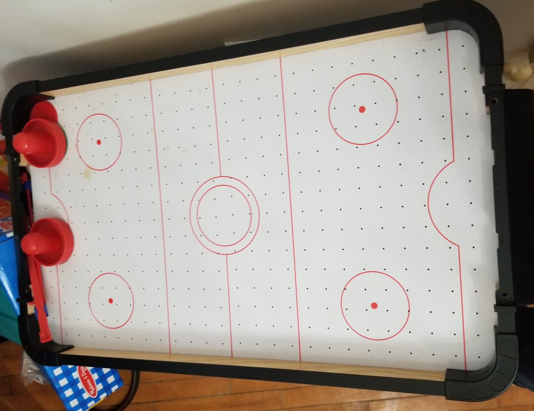 Pending sale Table top battery operated air hockey game