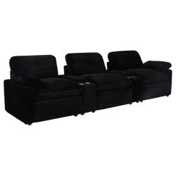 Collins Black 5-Piece Power Reclining Home Theater Seating