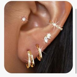 Brand: ALIWOLF 5 Pairs 14K Gold Plated Lightweight Small Gold Hoop Earrings for Women,Hoops Jewelry for Women Thick Dainty Gold Hoops Silver Jewelry H