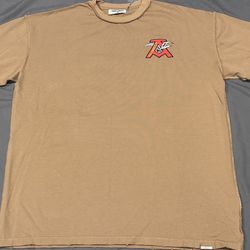 Almost Someday 2XL Distressed Oversized Logo T-Shirt, Tan 