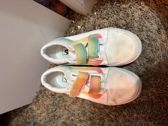 White tri color Vans