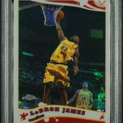 2005 TOPPS CHROME 102 LeBRON JAMES REFRACTOR /999 PSA 10