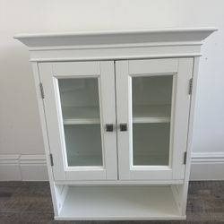 White Wall Cabinet With Three Shelves