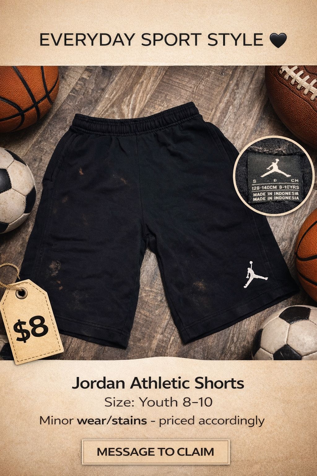 Jordan Kids Athletic Shorts (Youth 8–10) 🏀🔥