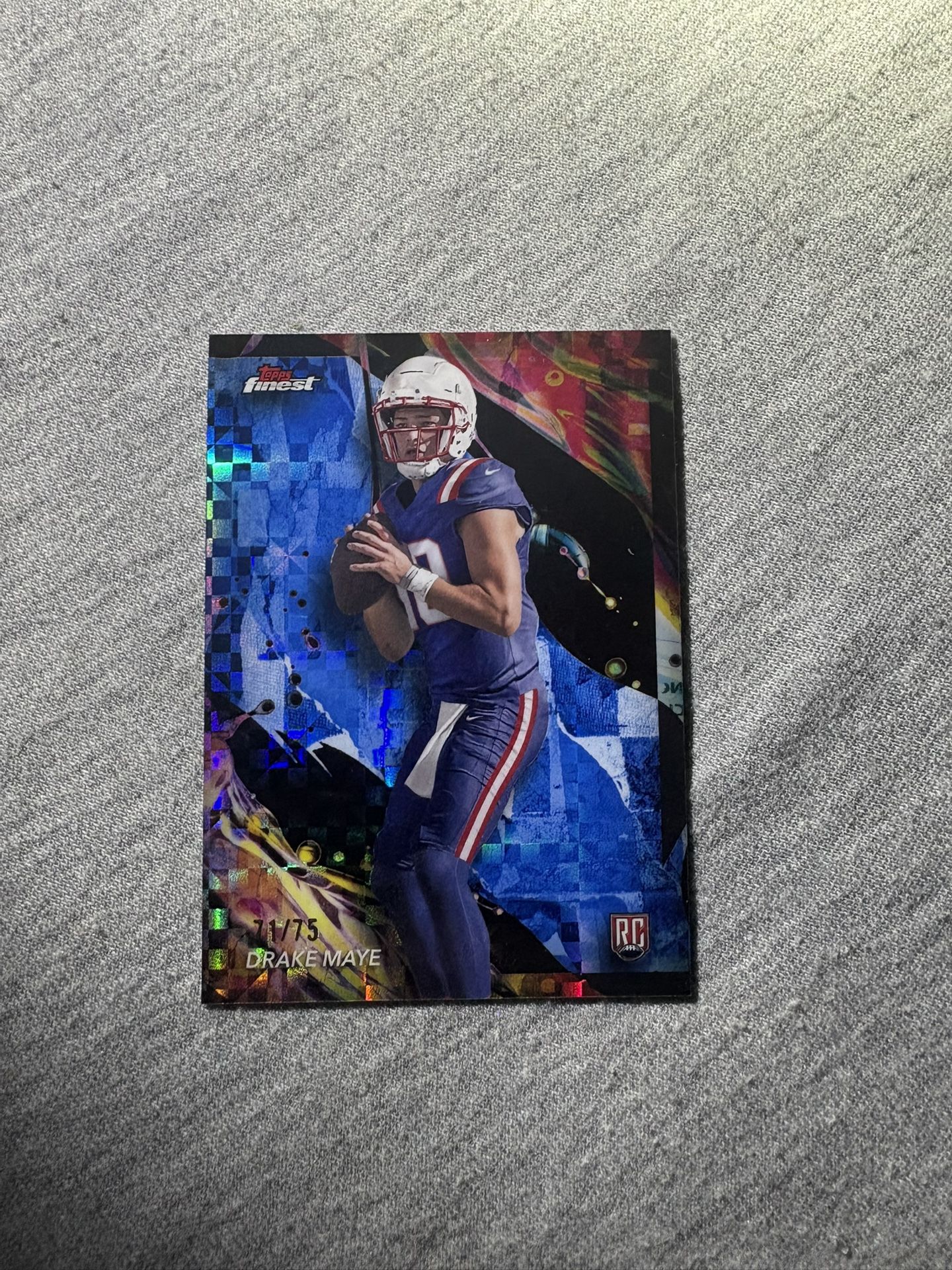 2024 Topps Finest Drake Maye Checkerboard Xfractor Rookie Card sp/75