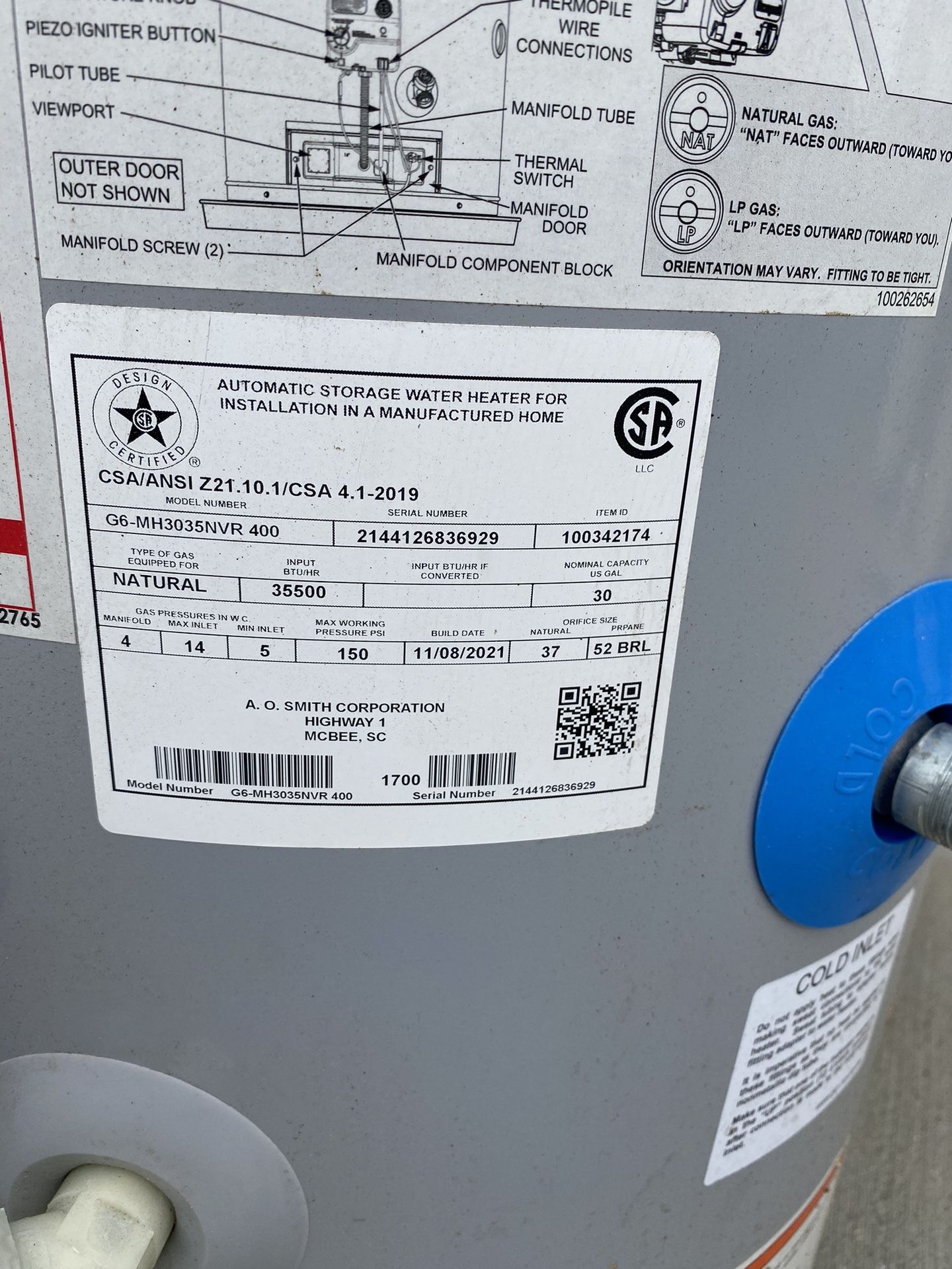30 Gallon Water Heater 
