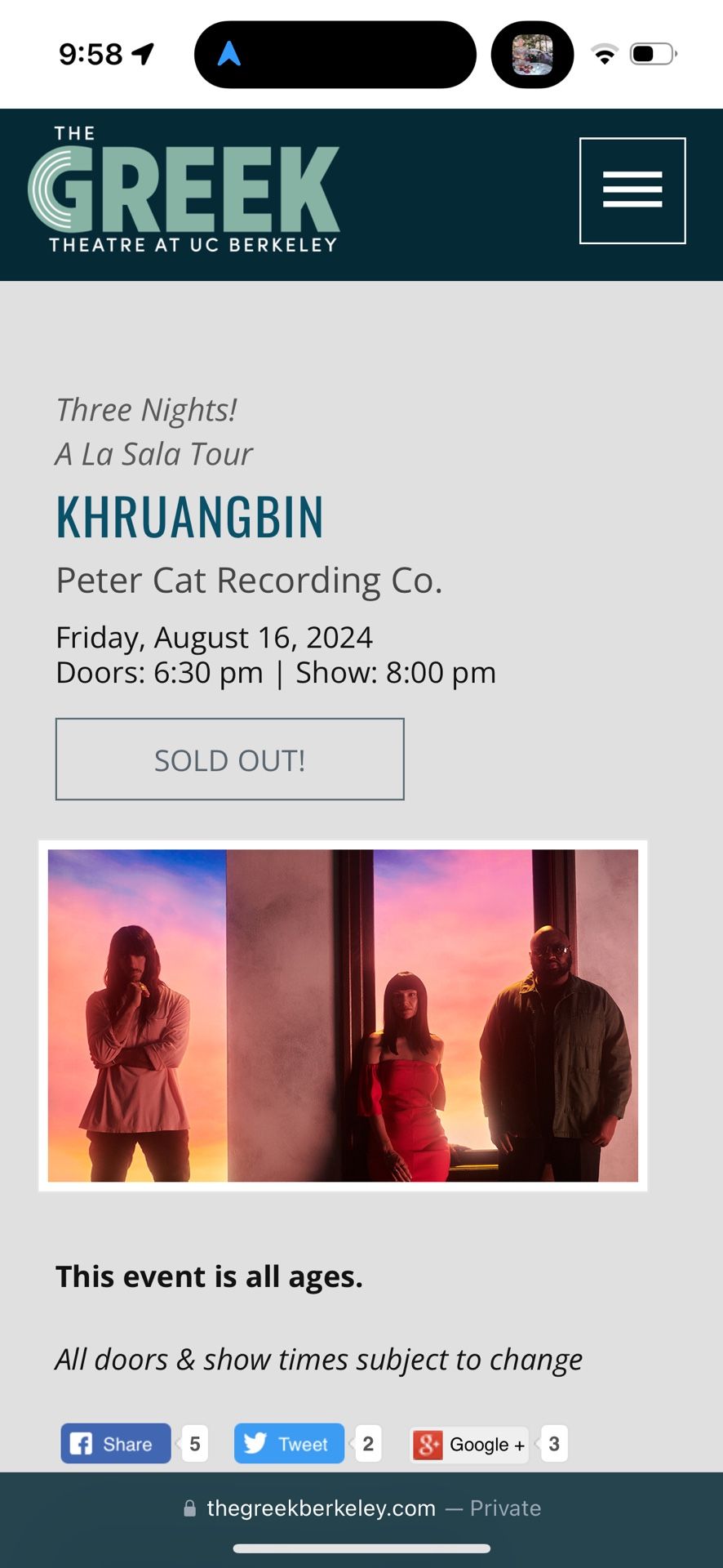 Khruangbin - Berkeley (Aug 16)