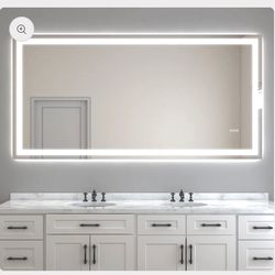 Wall Mounted frameless LED Bathroom Mirror 72"x36",