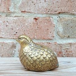 Vintage Small Brass Partridge Figurine 
