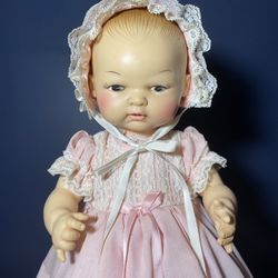 Antique Vintage Baby Doll On Stand