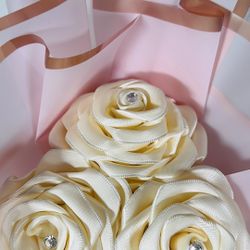 Small Ribbon Flower Bouquet 3 Pcs