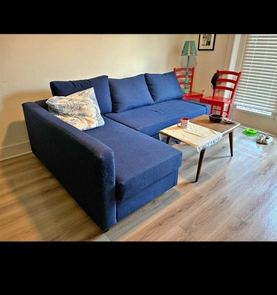 Blue IKEA FRIHETEN SLEEPER SECTIONAL COUCH SOFA
