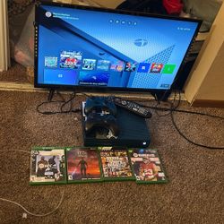 Tv TCL + Xbox One S Two Controllers 4games
