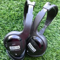 Audiovox MMIRHS Movies 2 Go Wireless IR Infrared Stereo Headphones 