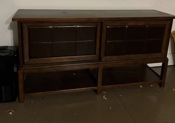Solid Wood / Leather Buffet Table 