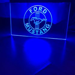 FORD MUSTANG LED NEON BLUE LIGHT SIGN 8x12