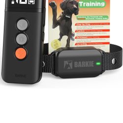 Dog Training Collar with Dog Positive Reinforcement Training Booklet Waterproof Shock Collar with Remote for Small Medium Large Dogs (Black)