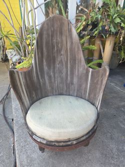Whiskey barrel rocking chair