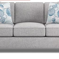 Gray Sofa And Love Seat Set With 3 Tables And Decorative pillows 