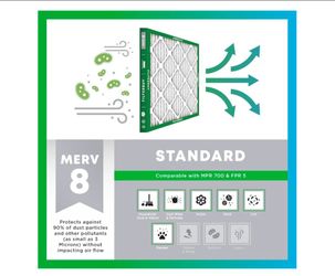 Filterbuy 24x24x1 Air Filter MERV 8 Essential Dust & Allergy