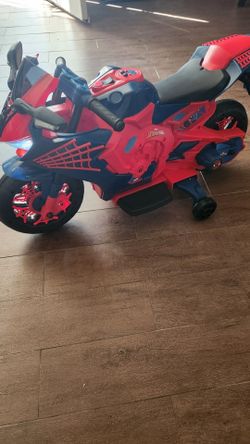 6V Spiderman Motorcycle, Battery Ride on Toy, for Kids, Ages 3+
