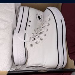 Converse White/black High Top Platform 