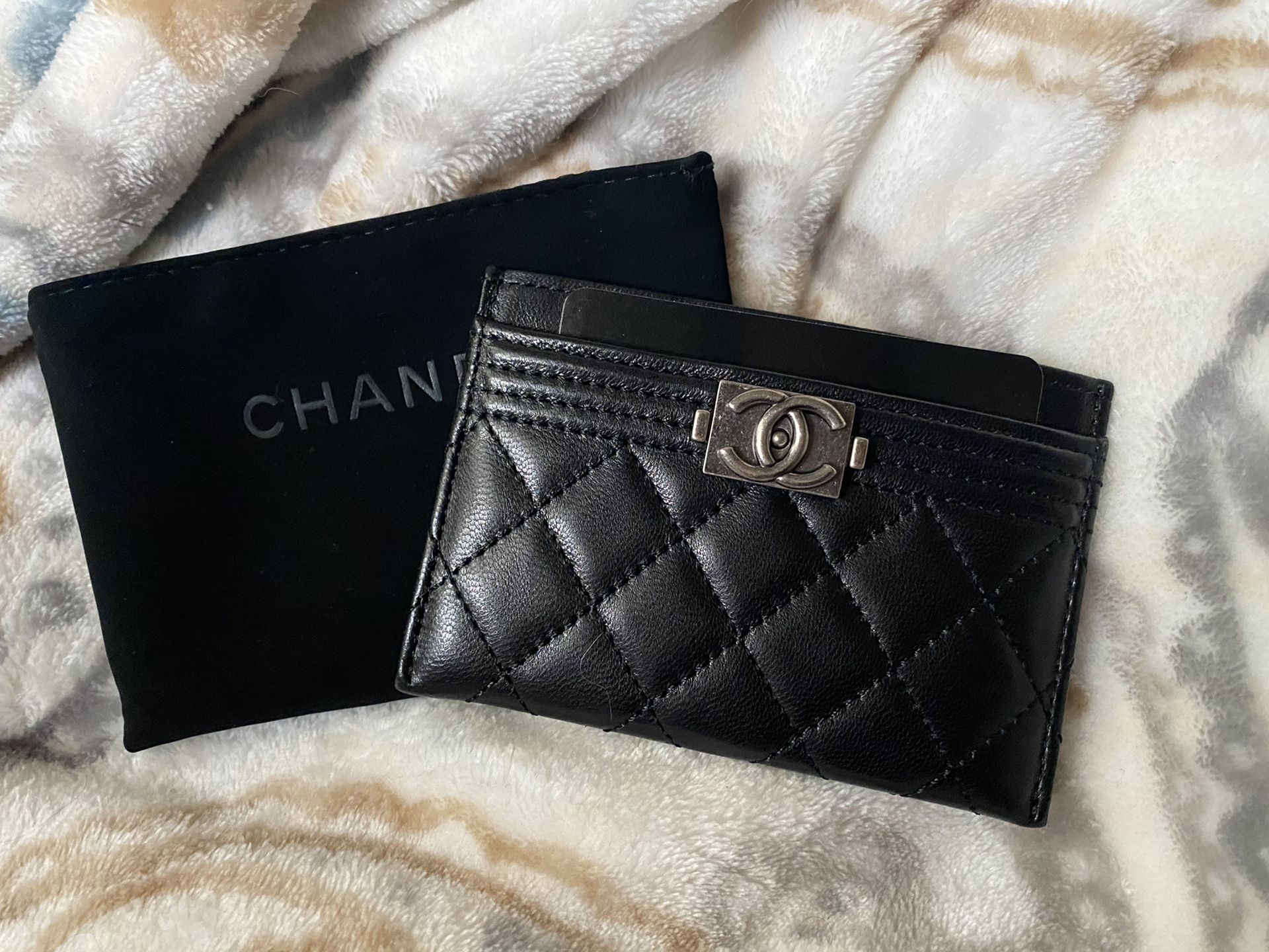 Chanel Boy Lambskin Card Holder Wallet