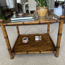 Mid-Century Modern  Bamboo Rattan Table