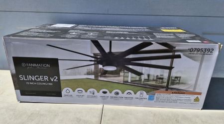 Fanamation 72 inch Slinger v2 ceiling fan Brand New Matte Black