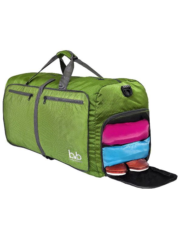 Medium Gym Duffle Bag with Pockets - Foldable Lightweight Travel Bag