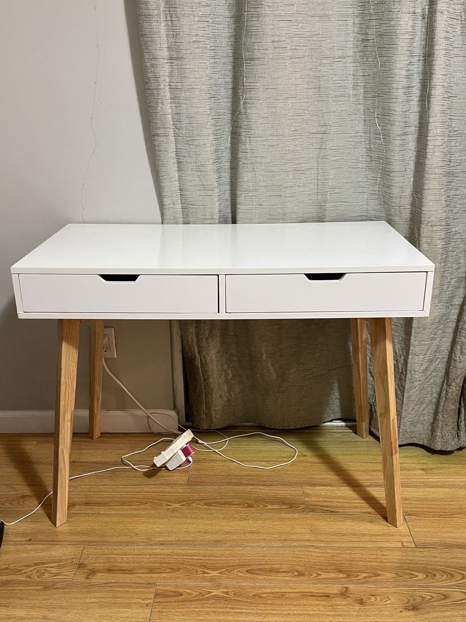 White Vanity Desk with 2 Drawers