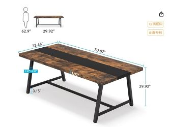 Homy Casa FORS Dining Table 63" Crimson Dining Room