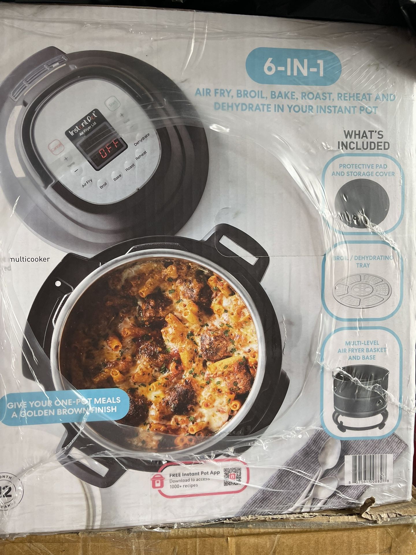 Instant Pot, Quart Air Fryer Lid, Electric Pressure Cooker or