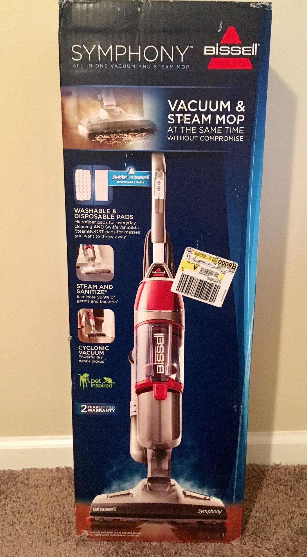 Brand New Symphony All-In-One Vacuum and Steam Mop 1132