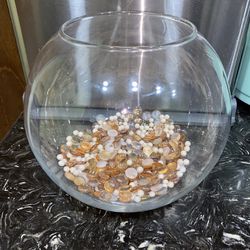 Fishbowl Shaped Terrarium / Vase with Glass Stones
