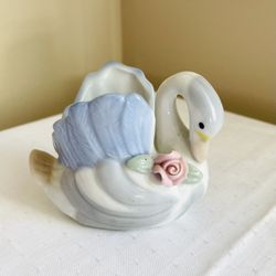 Single Swan Vase Planter Porcelain 
