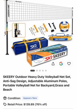 SKR Skeery Outdoor Volleyball Net Set