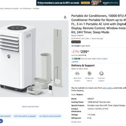 10,000 BTU A/C + Remote -$300 New 