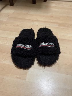 Black Balenciaga slides