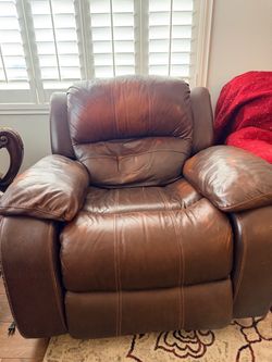 Leather reclining/rocking chair (read description)