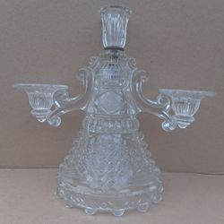 Crystal Glass Three-Arm Candelabra