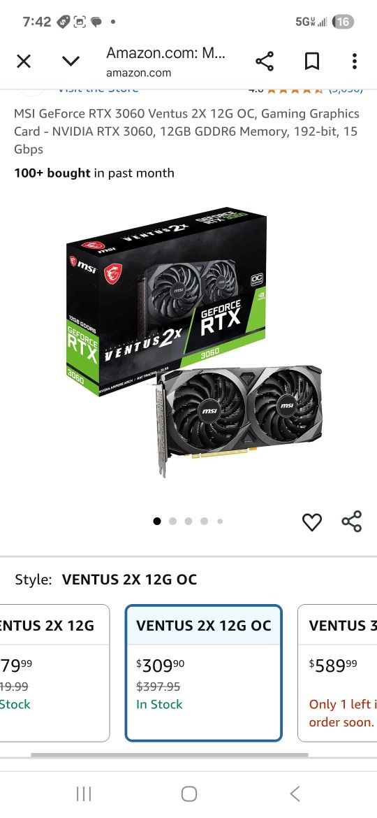 GeForce Gtx3060 12gig