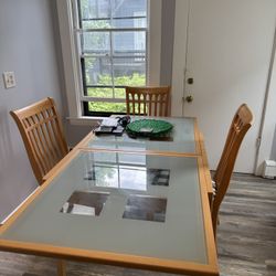 Beautiful Glass Top MCM Dining Table - Extendable
