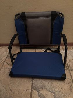 Stadium Seat with Armrests - Folding Bleacher Chair Blue - Padded Portable