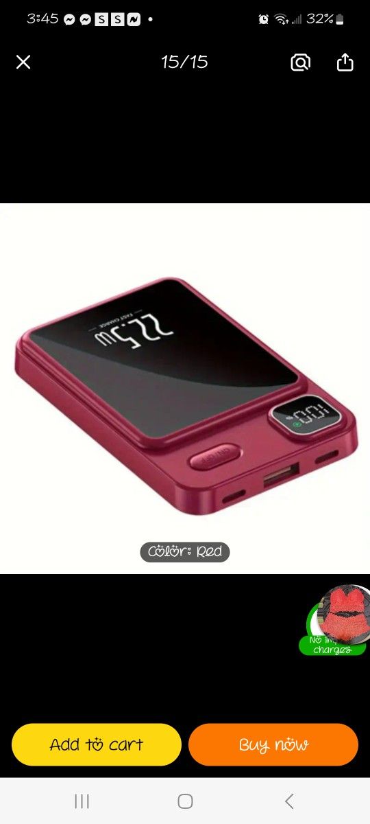 30000 mAh Red Power Bank